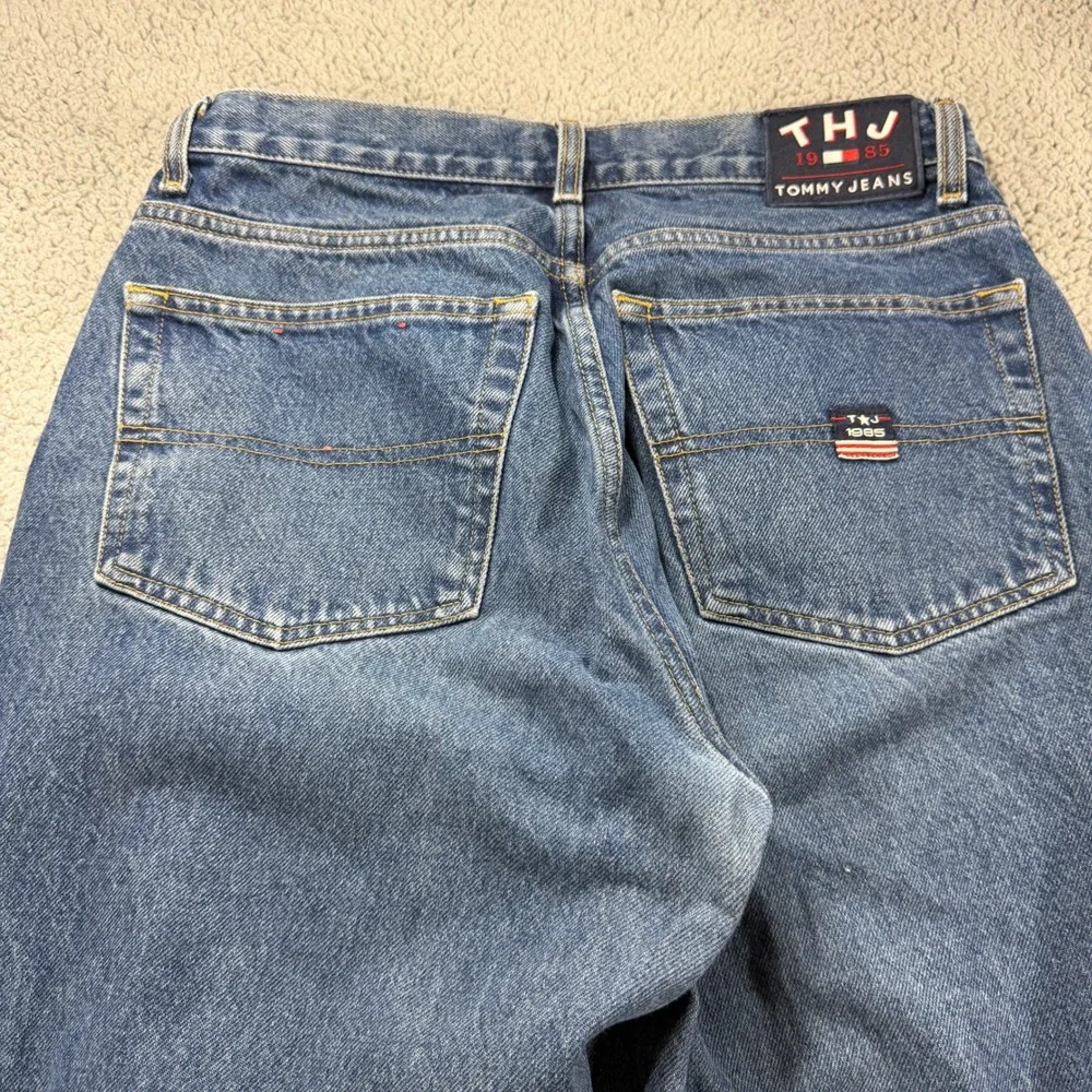 Vintage Tommy Hilfiger Jeans Mens 32x30 Blue Denim Wide Leg Baggy 90s Y2K THJ